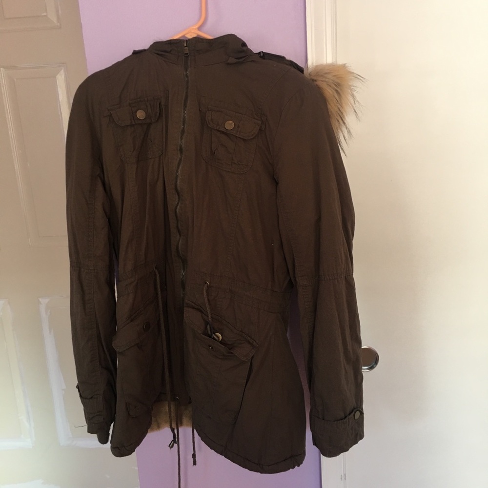 YMI coat with removable faux fur hood